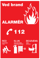Ved brand 210 x 297 - Skilt-Plast