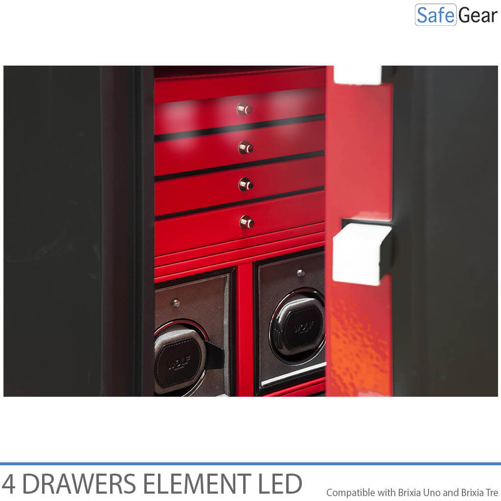 Brixia LED light organizer with 4 drawers for size 2-3-4