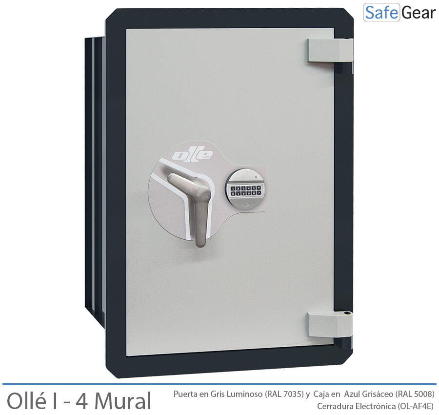Ollé I-4 Grade 1 wall safe with electronic lock, door closed