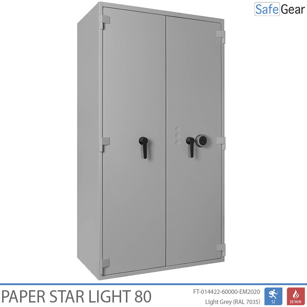 Paper Star Light 80 Dokumententresor – 55 Aktenordner – Einbruchschutz S2 / Feuerprüfung 30m