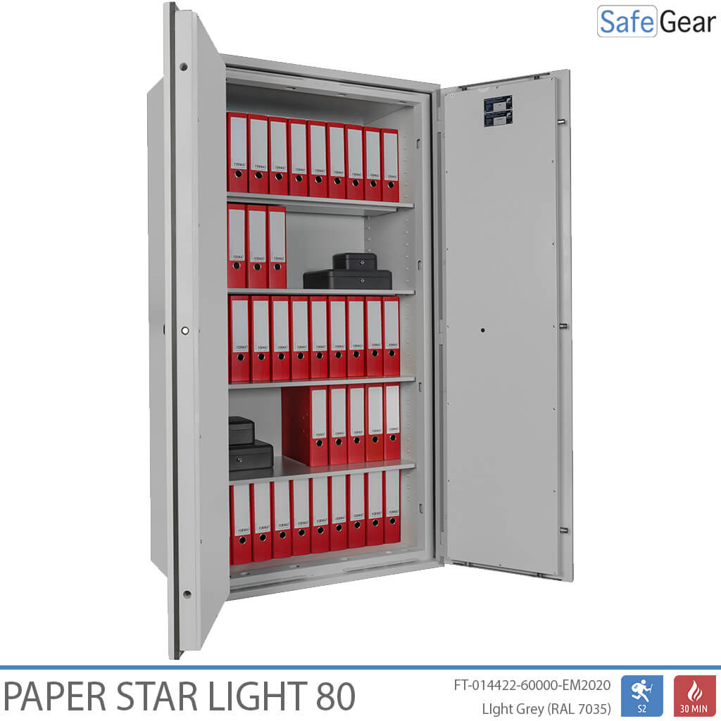 Paper Star Light 80 Dokumententresor – 55 Aktenordner – Einbruchschutz S2 / Feuerprüfung 30m