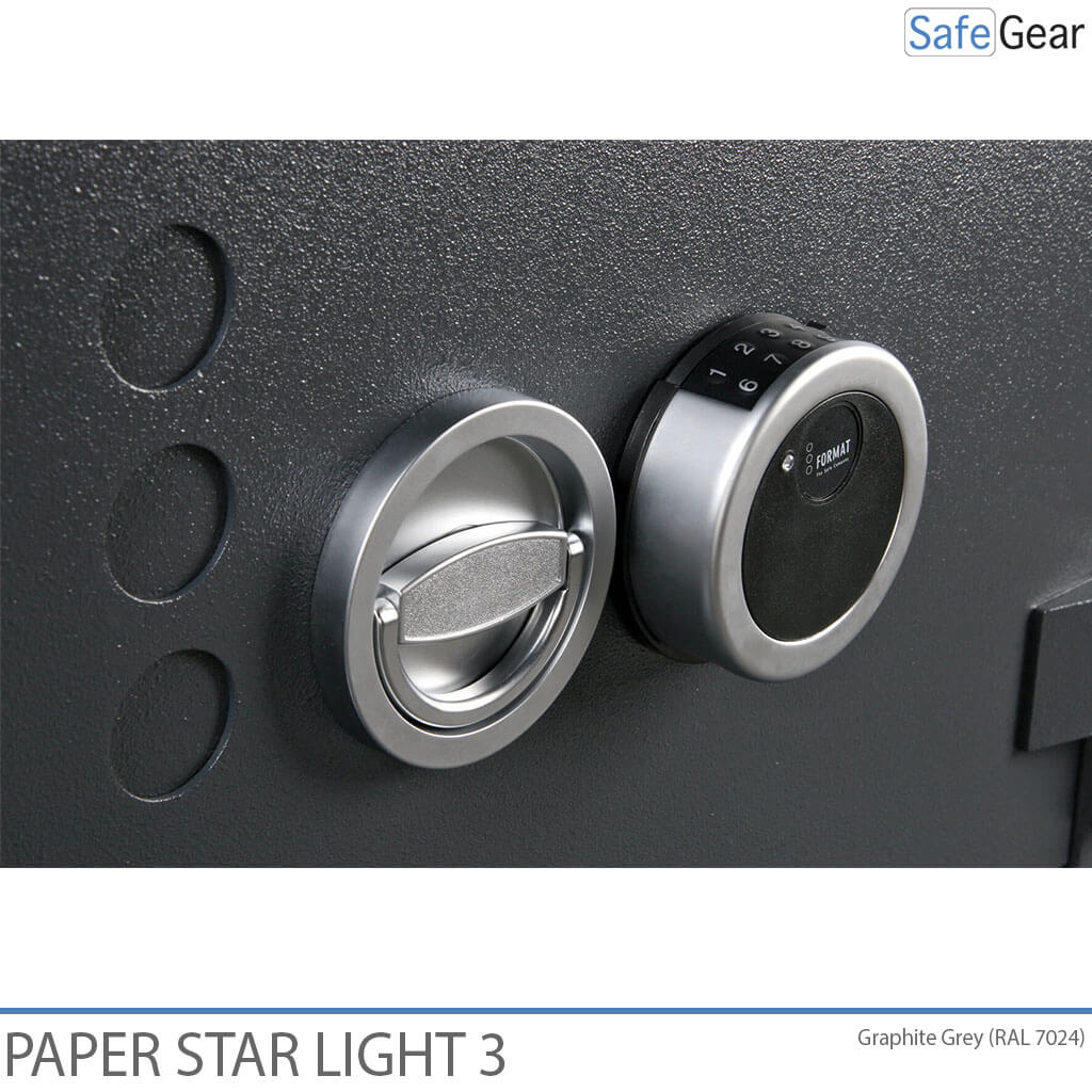 Paper Star Light 3 Brandschutztresor – 5 Aktenordner – Einbruchschutz Klasse S2 / Feuerprüfung 30 min