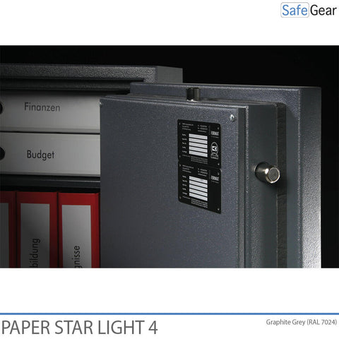 Paper Star Light 4 Fire Safe - 7 Binders - Burglary Test Grade S2 / Fire Test 30 min