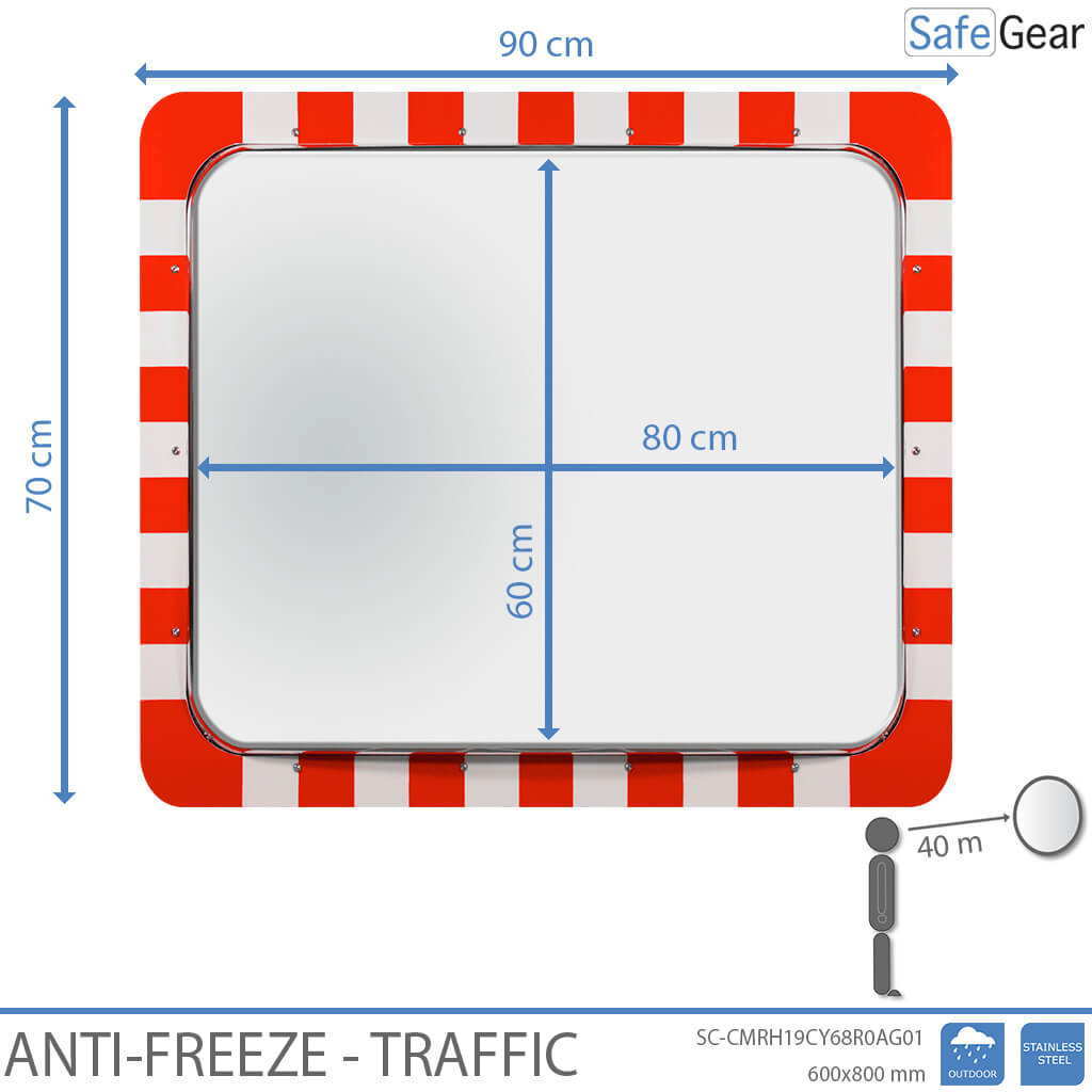 Traffic Mirror - Stainless Steel - Anti-Freeze
