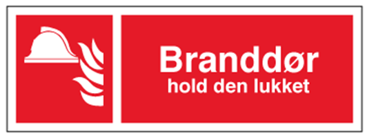 Branddør hold den lukket skilt