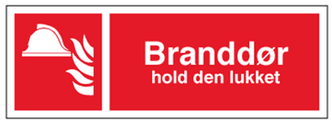 Branddør hold den lukket skilt