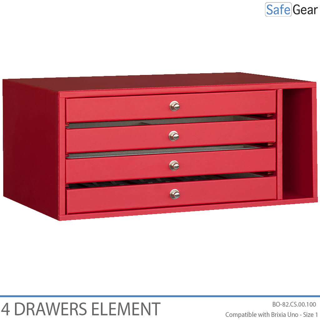 Brixia Uno organizer with 4 drawers for size 1