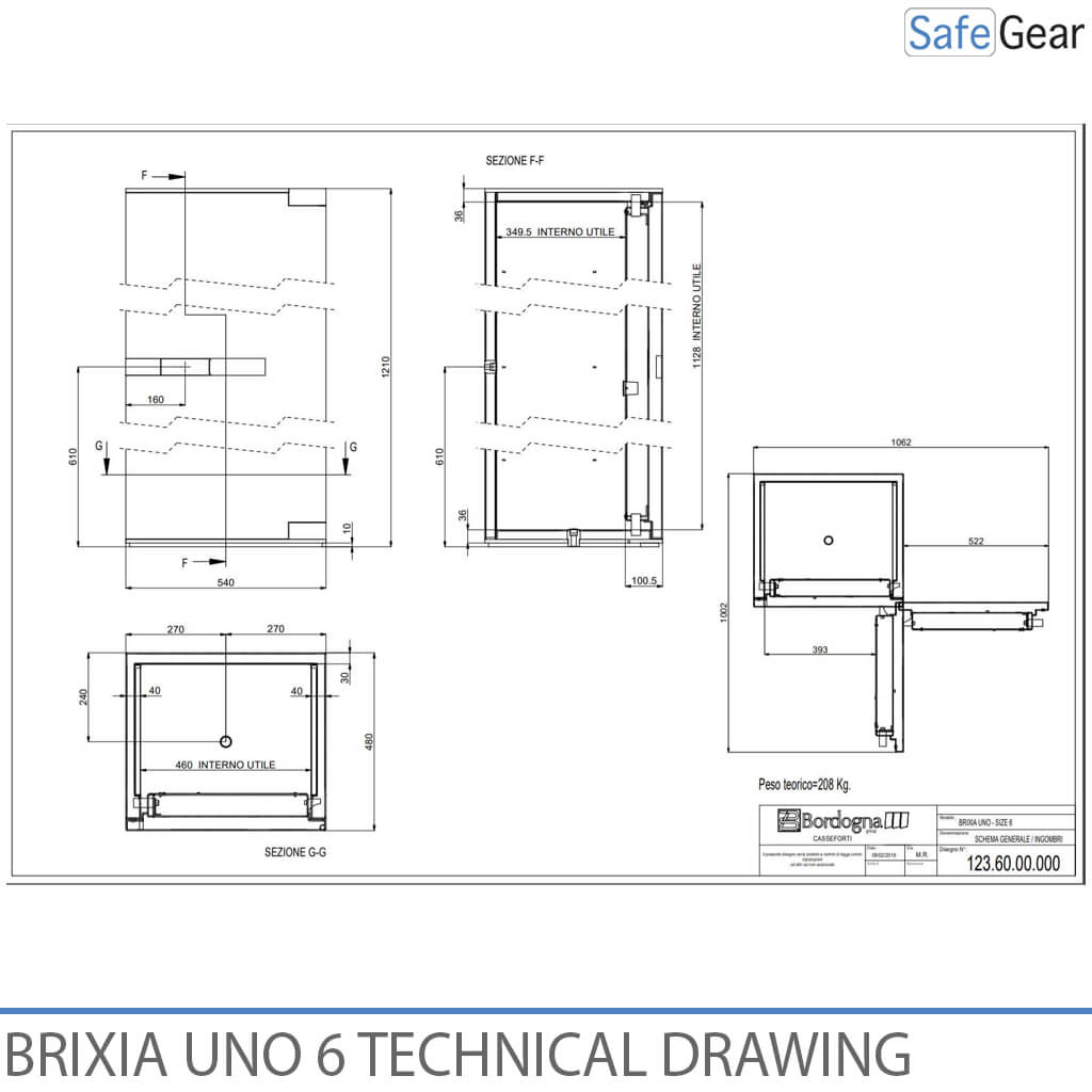 Brixia Uno 8 Tresor (248 L) – Einbruchschutz Klasse I – Codeschloss