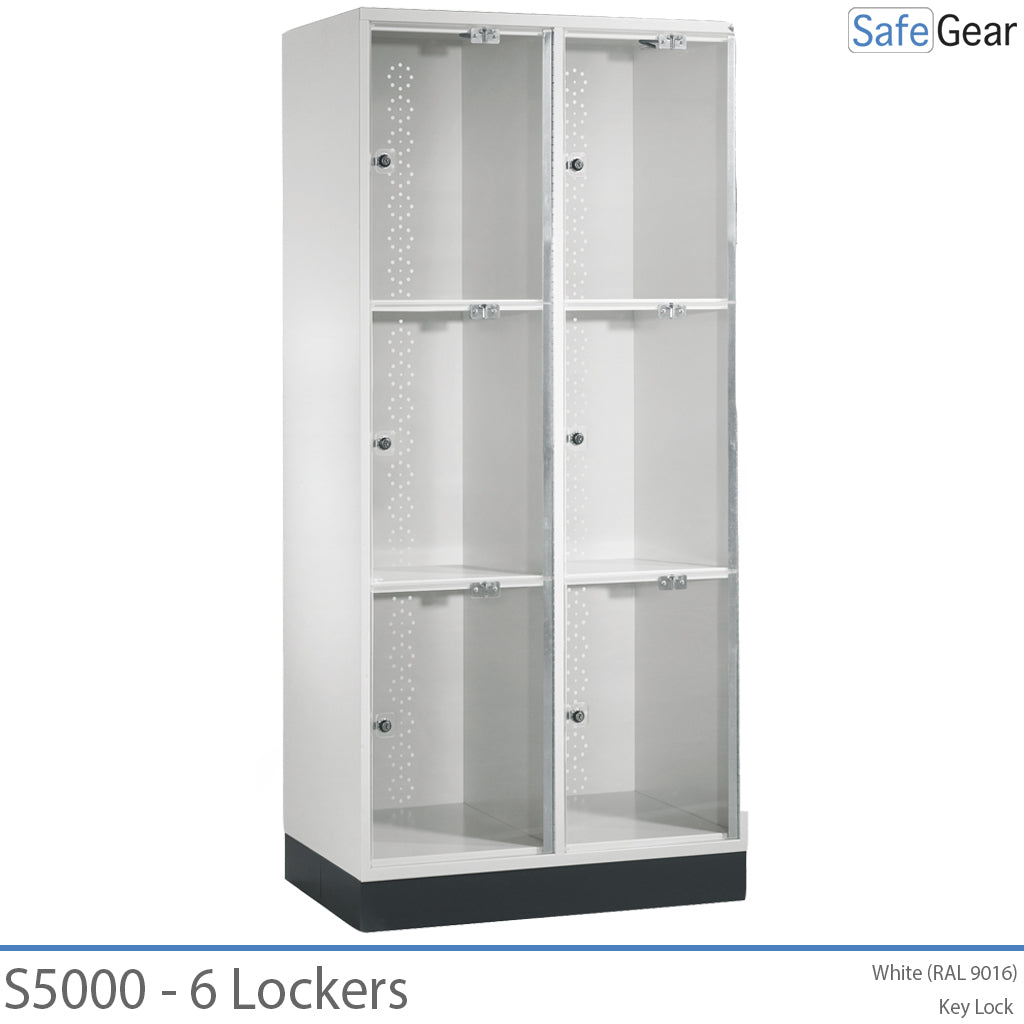 Taschenschrank der Serie 5000 – 6 Fächer mit transparenter Tür und elektronischem Schloss