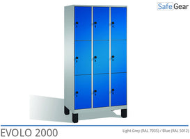 Storage cabinet S2000 with 3x3 compartments (8010-303) - cylinder lock