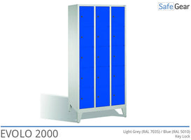 Storage cabinet S2000 with 3x5 compartments (8010-305) - padlock