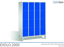 Evolo storage cabinet / Wardrobe with 3x4 compartments equipped with cylinder lock