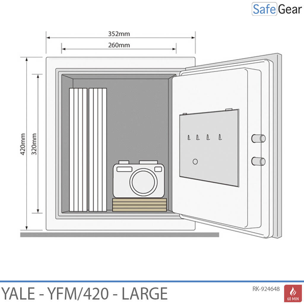 Yale YFM420 Feuerfester Tresor (25 L) Large – Tresore – Brandschutz 60 Min.