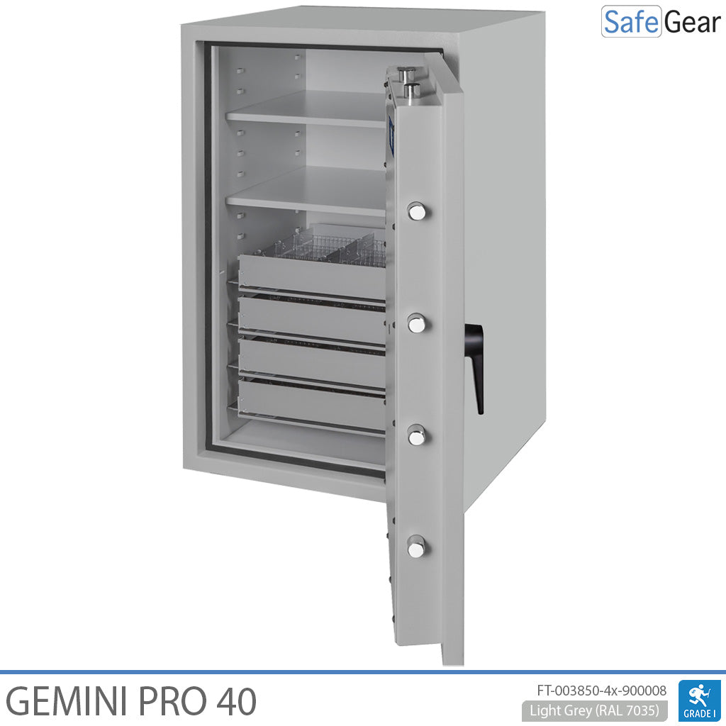 Gemini Pro 40 Pharmacy Safe (180 Liters) - 4 Drawers - 2 Shelves - Burglary Test Grade I - Key Lock