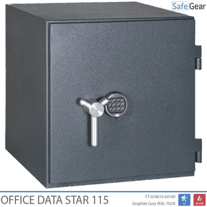 Office Data Star 115 Fireproof Data Safe - (228 LTO Tapes) - Burglary Test Grade S2 / Fire Test 60 min