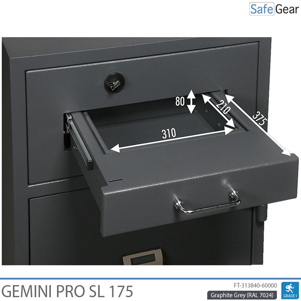 Gemini Pro SL 175 Deposit Safe (205 L) - Burglary Test D-I - Code Lock with 9 user codes