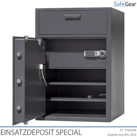 EINSATZ DEPOSIT SAFE SPECIAL WITH INTERNAL COMPARTMENT - 90 DEGREE DOOR OPEN