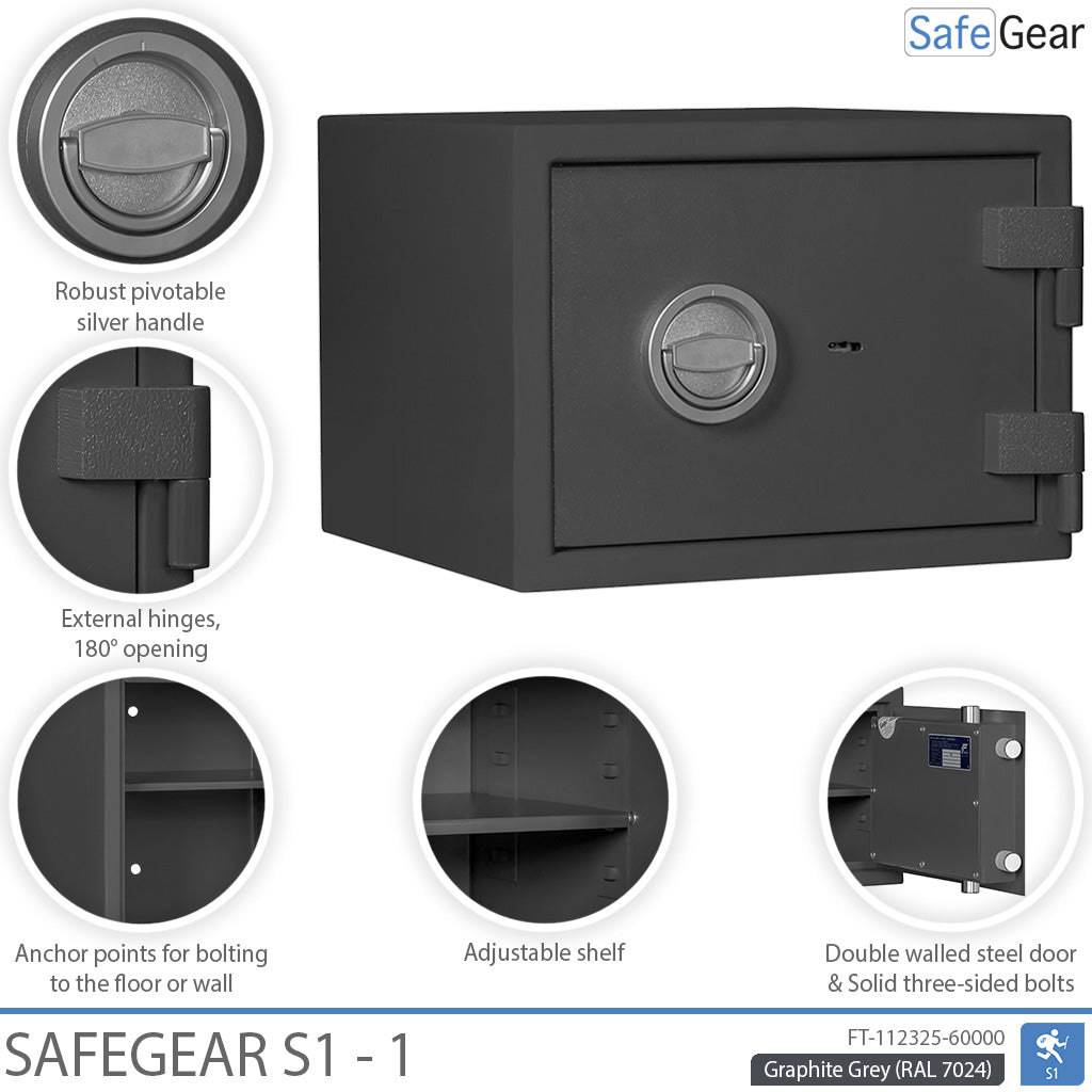 SafeGear SG 1 – Sicherheitstresor (34 Liter) – Einbruchschutzklasse S1