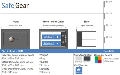 Measurements Wega Wall Safe