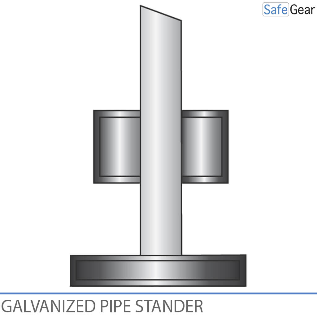 Galvanized Pipe Standers For Mirrors - Diameter 60mm