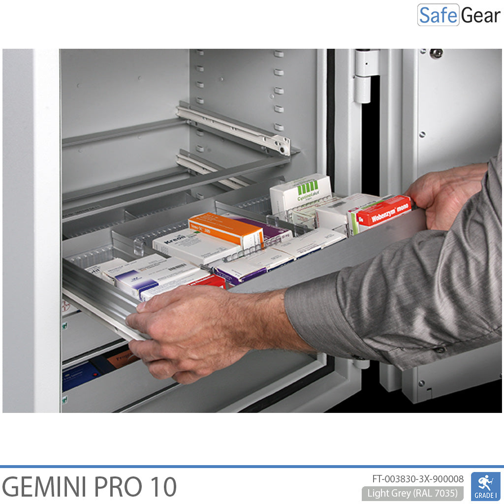 Gemini Pro 10 - Pharmacy Safe (103 Liters) - 3 Drawers - Burglary Test Grade I