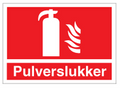 Pulverslukker - Skilt - 210 x 297mm - Plast