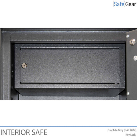 interior safe, inner safe, graphite grey single-doored