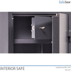 inner safe, interior safe, graphite grey, opened