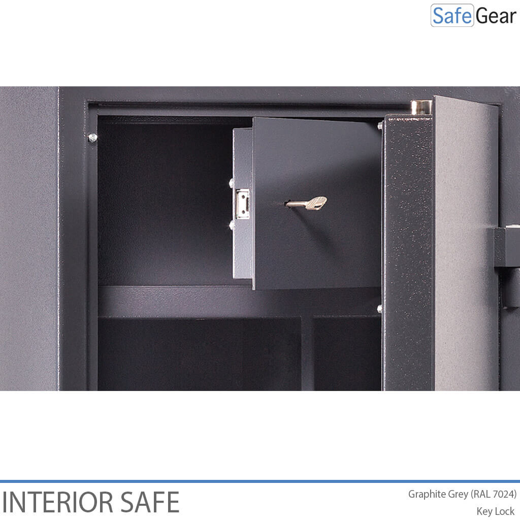 Graphite Grey Inner Safe with key lock.