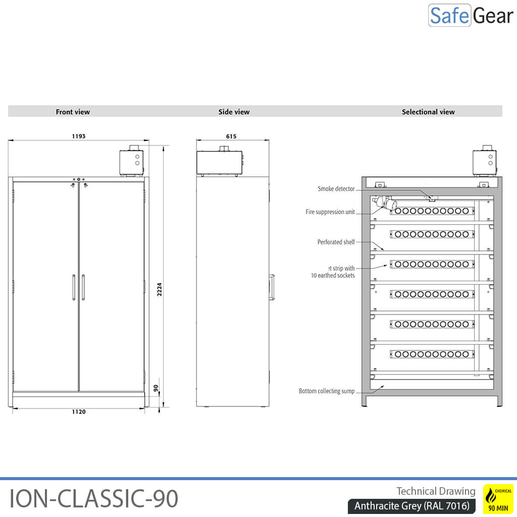 ION-CLASSIC-90 Batterieladeschrank Pro 120 cm