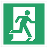 Emergency Exit Right 150 x 150 mm - Luminescent Plastic