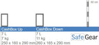 Ollé Cashbox Down - Size Illustration