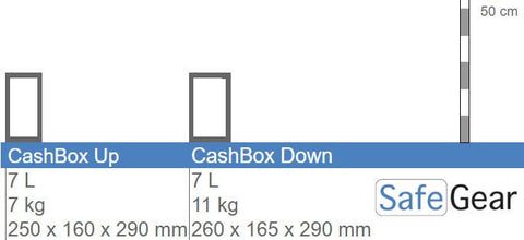 Ollé Cashbox - Size illustration