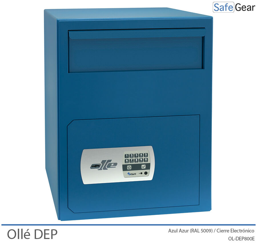 Caja Fuerte de Depósito - Ollé DEP - Combinación Llave y cierre Electrónico - con Buzón
