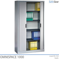 Omnispace Steel Cabinet - Louvered doors - width 1000 mm with 4 shelves