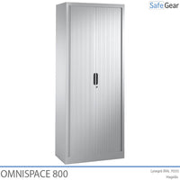 Omnispace Steel Cabinet - Louvered doors - width 800 mm with 4 shelves