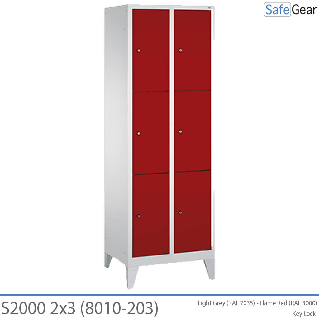 Aufbewahrungsschrank S2000 mit 2x3 Fächern (8010-203) – Zylinderschloss