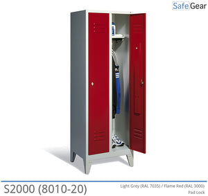 Umkleideschrank S2000 mit 2 Fächern (8010-20) - Vorhängeschloss