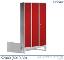 Changing room S2000 with 3 compartments (8010-30) - padlock