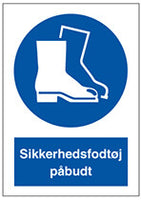 Safety Footwear Mandatory Sign - Plastic - 297 X 210 mm