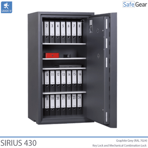 Sirius valuable safe - Key lock and mechanical combination lock