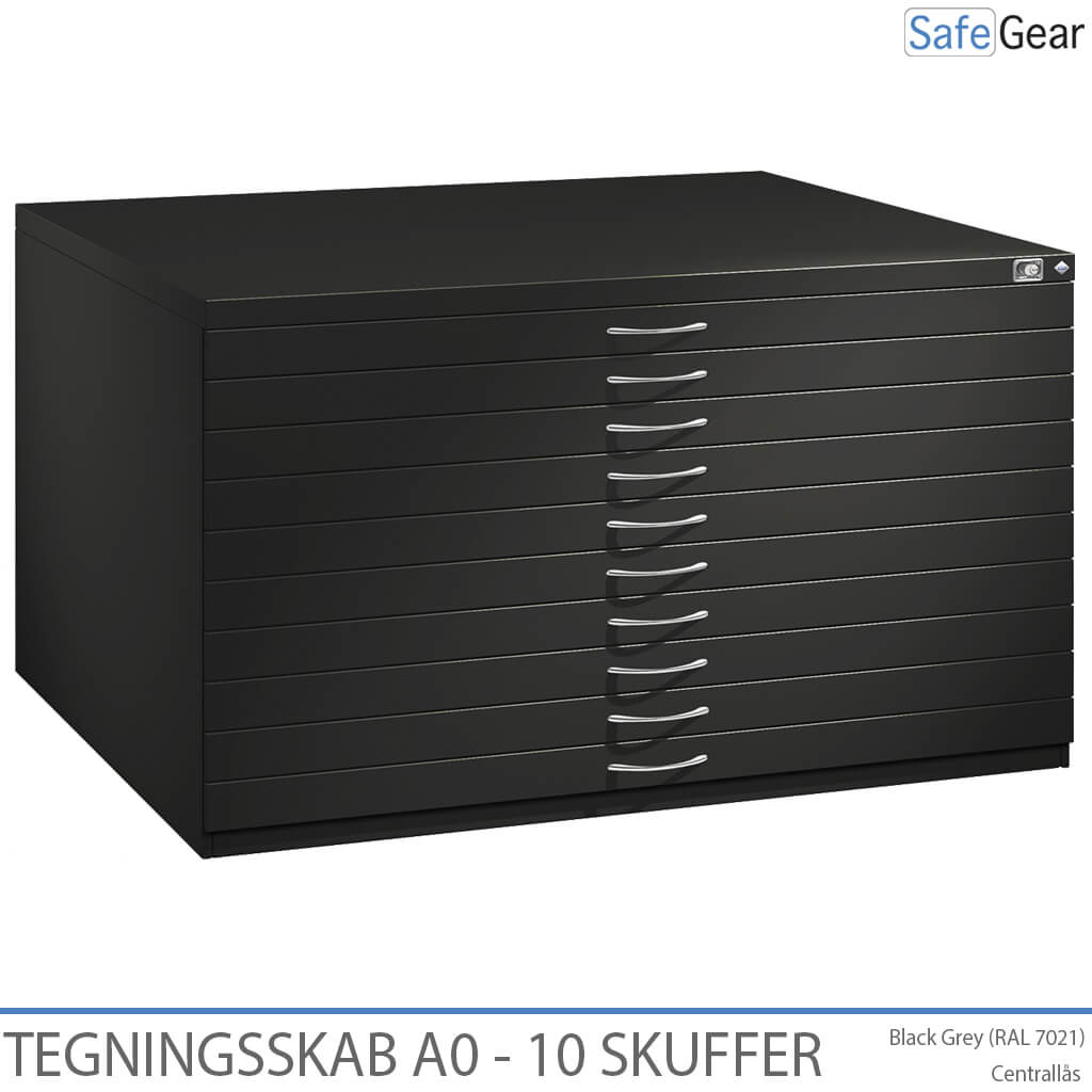 Flachablageschrank A0 mit 10 Schubladen