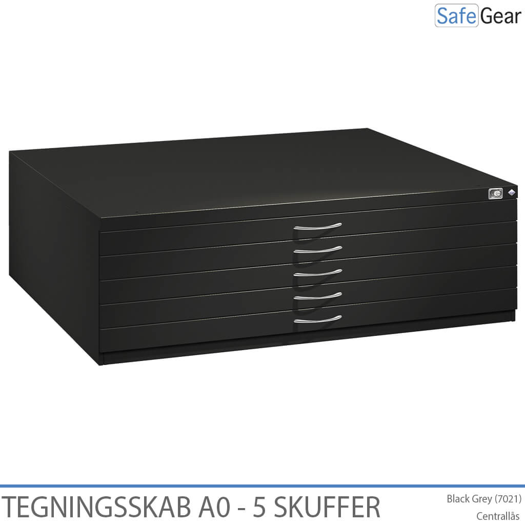 Flachablageschrank A0 mit 5 Schubladen