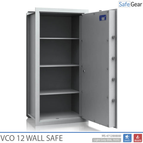 VCO 12 Wall Safe (169 L) - Burglary test Grade 1 - Light grey - Key lock