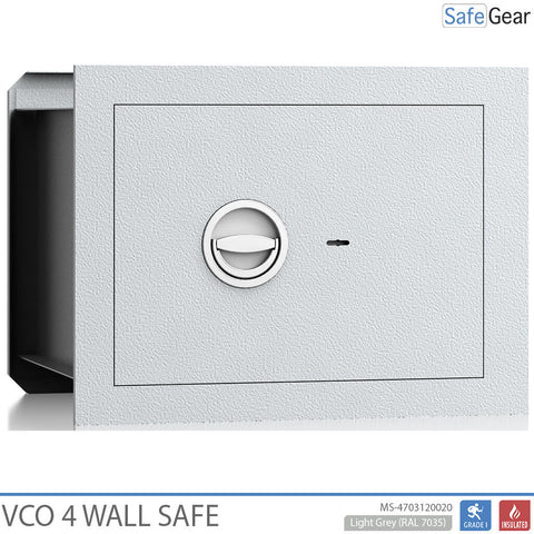 VCO 4 Wall Safe (32 L) - Burglary Test Grade 1 - Light Grey - Key Lock