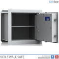 VCO 5 Wall Safe (43 L) - Burglary Test Grade 1 - Light Grey - Key Lock