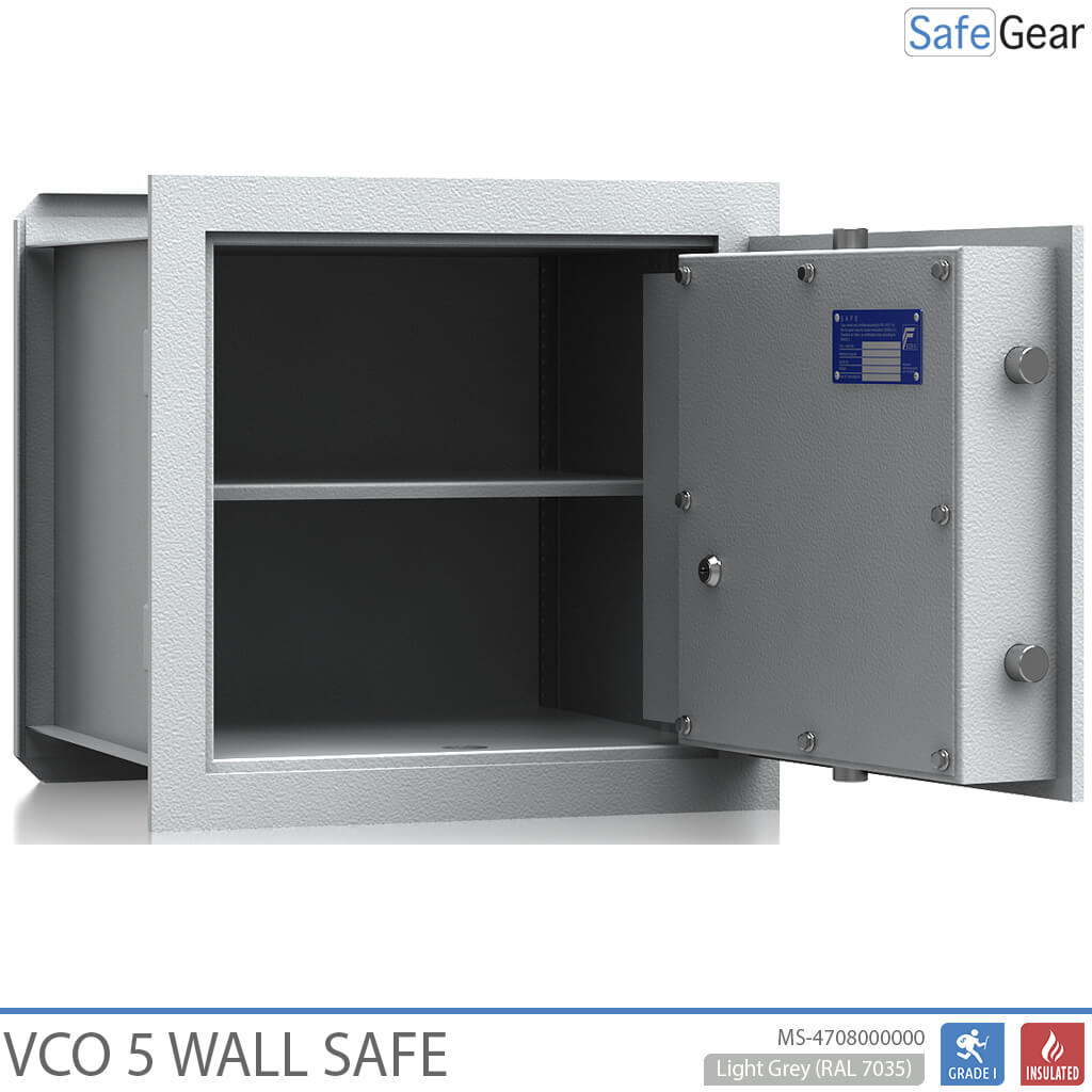 VCO 5 Wandtresor (43 L) – Einbruchschutz Klasse 1 – Hellgrau – Codeschloss