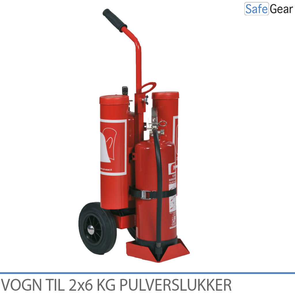 Wagen für Feuerlöscher (2 x 6 kg) und Löschdecke / Augenspülung